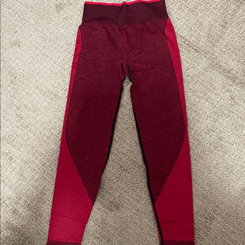 PINK Victoria's Secret Burgundy and Red Leggings